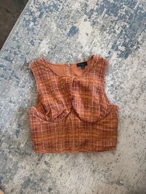 Anthropologie underwire cropped orange blouse size S